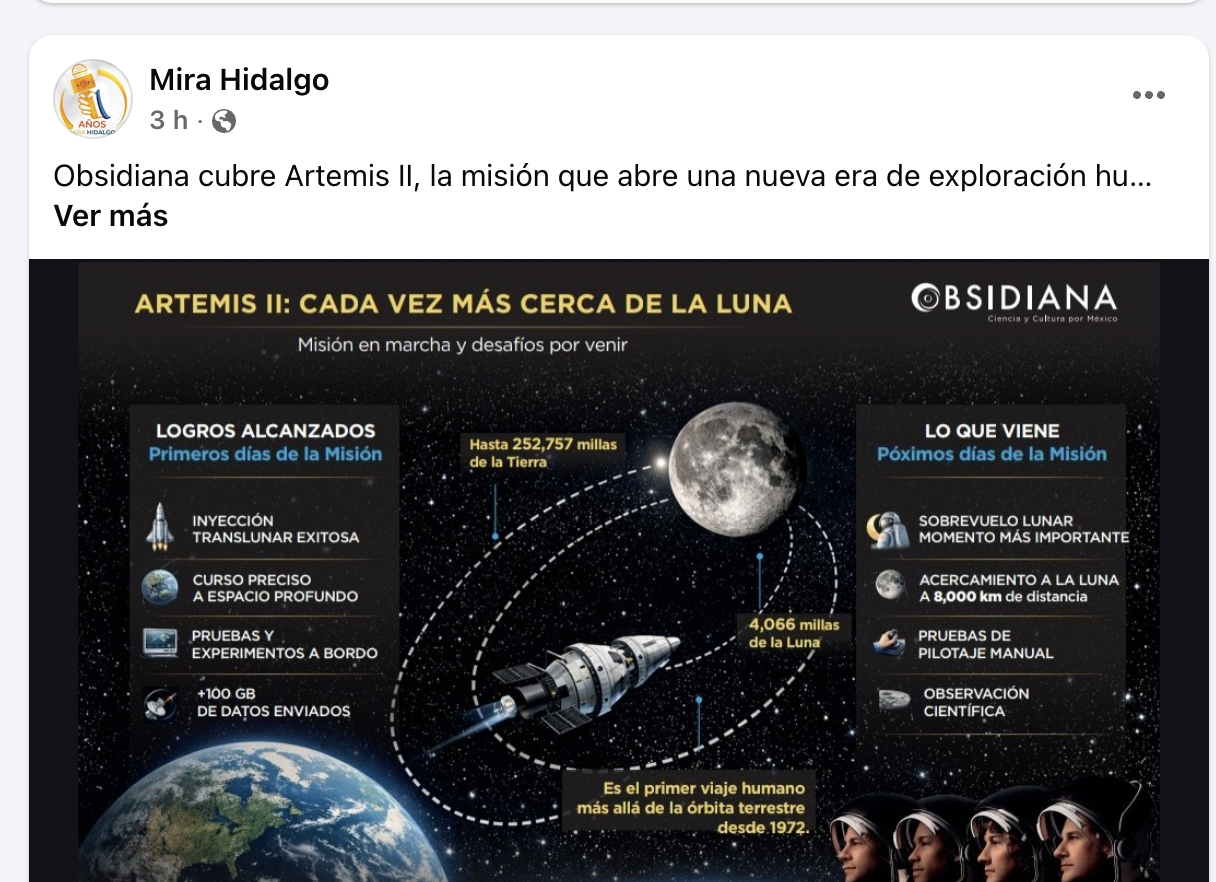 Obsidiana cubre Artemis II, la misión que abre una nueva era de exploración humana hacia la Luna